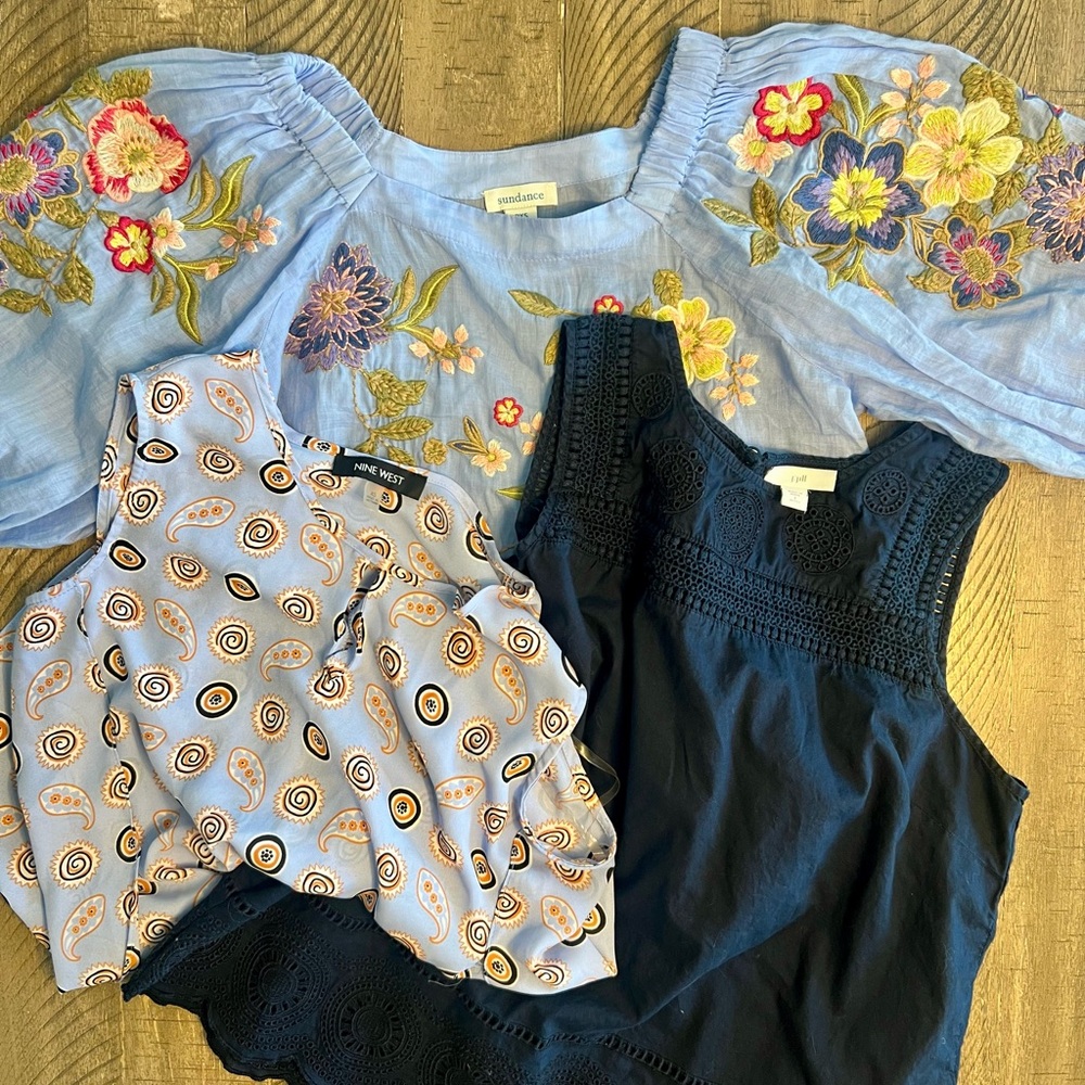 Blue Shirt Bundle Women’s XS-S petites | Sundance | J Jill | Nine West
